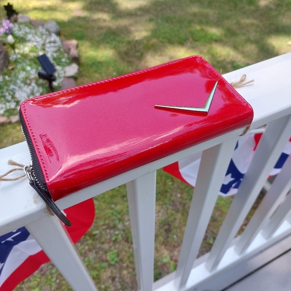 Liquor Brand Handbags - Red Chevron Liquor Brand Wallet